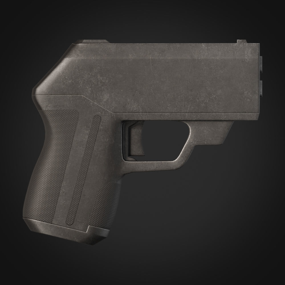 Gun-handgun pistol 3D model_1
