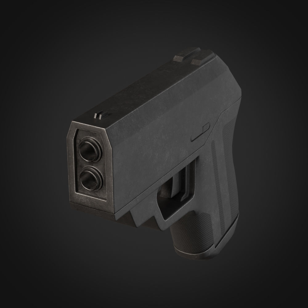 Gun-handgun pistol 3D model_3