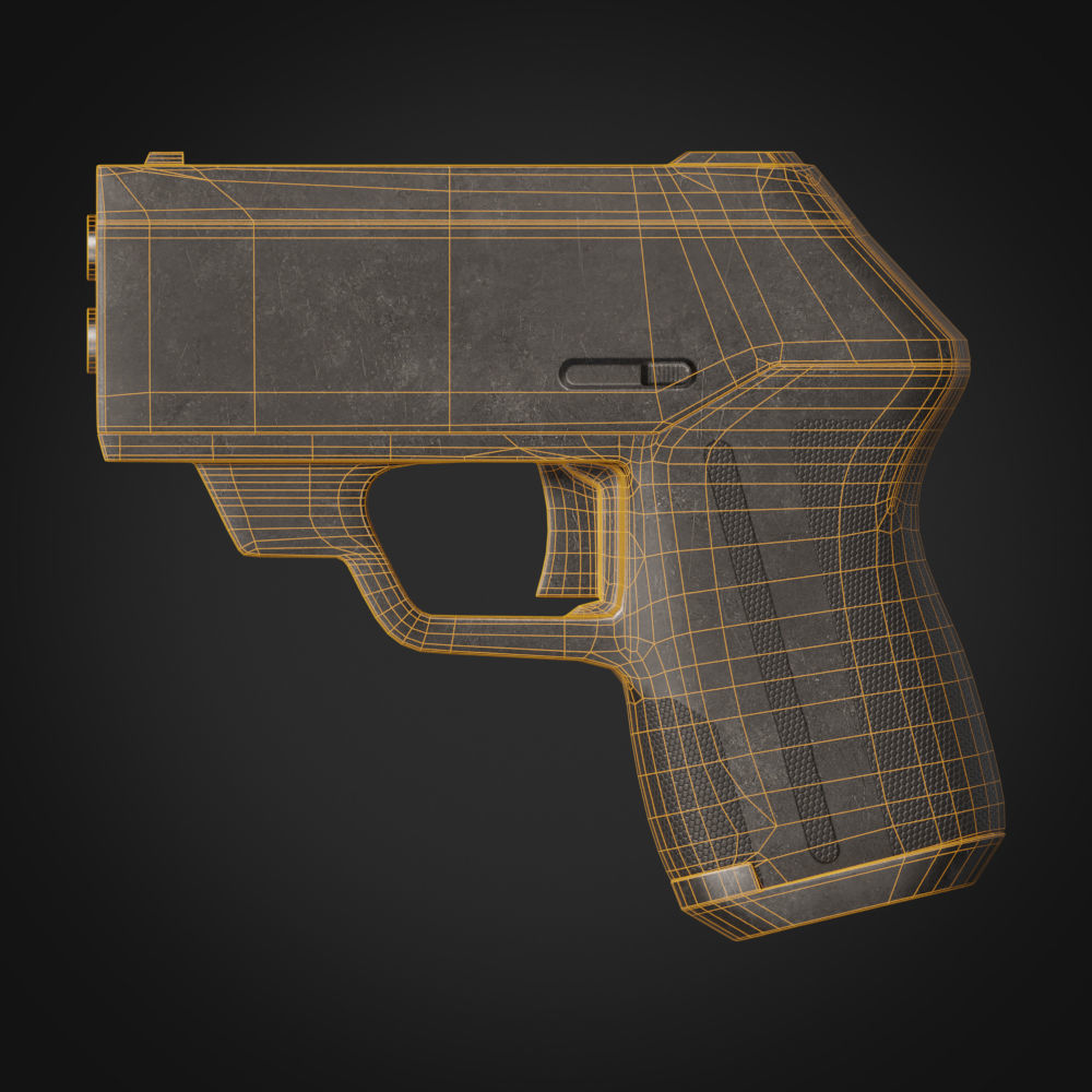 Gun-handgun pistol 3D model_4