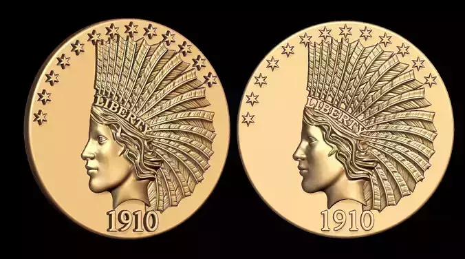 Liberty Coin 1910 3D print model