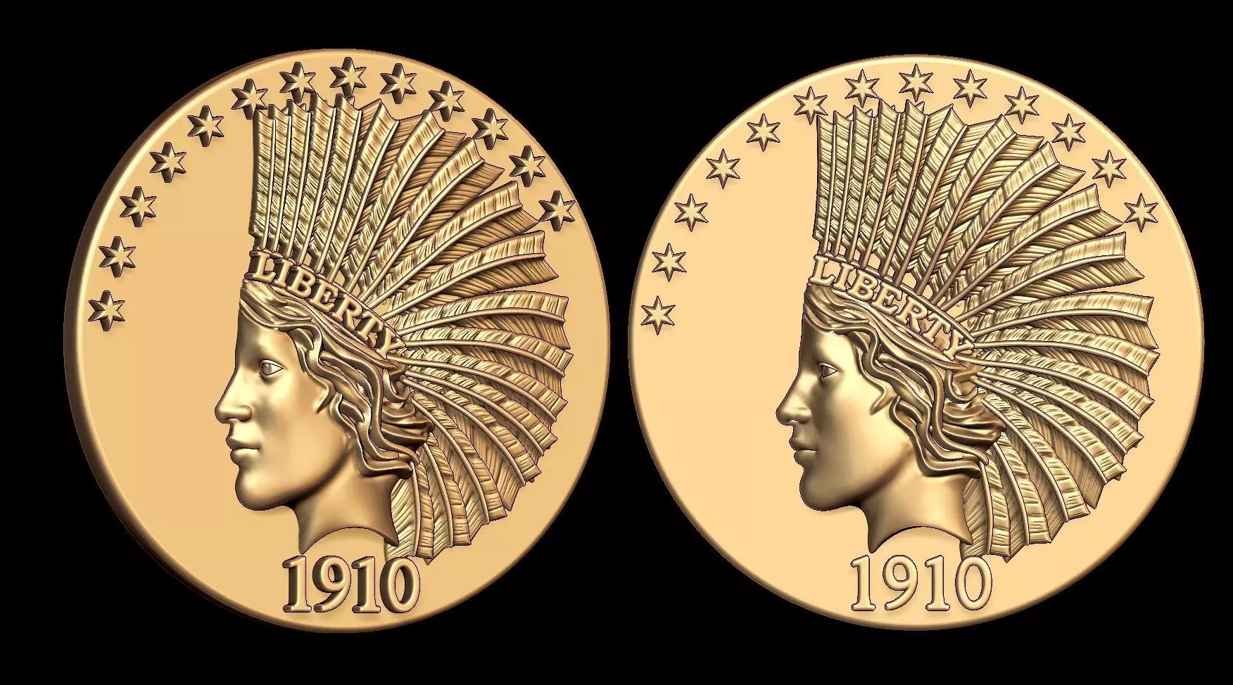Liberty Coin 1910 3D print model_0