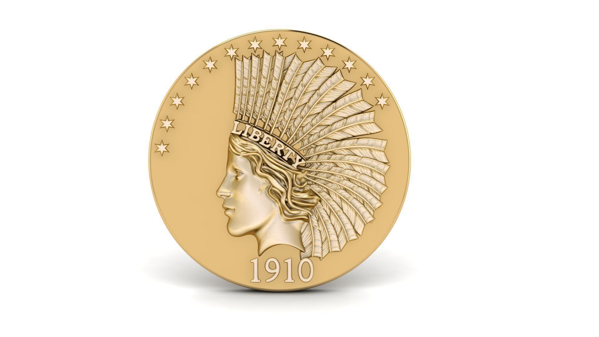 Liberty Coin 1910 3D print model_11
