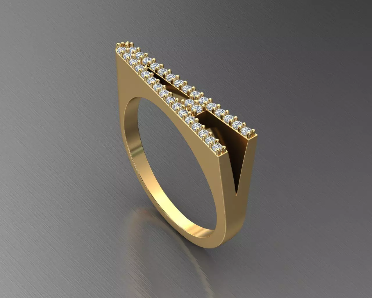 alphabet jewelry ring diamond letter A 3D print model