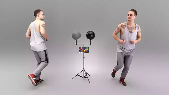 Running young man 388 Low-poly 3D model