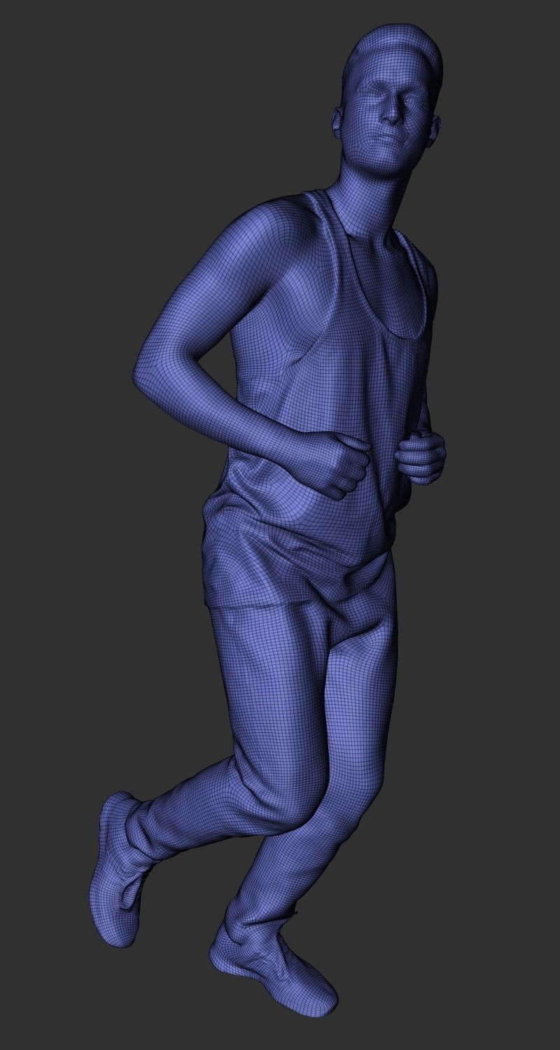 Running young man 388 Low-poly 3D model_5