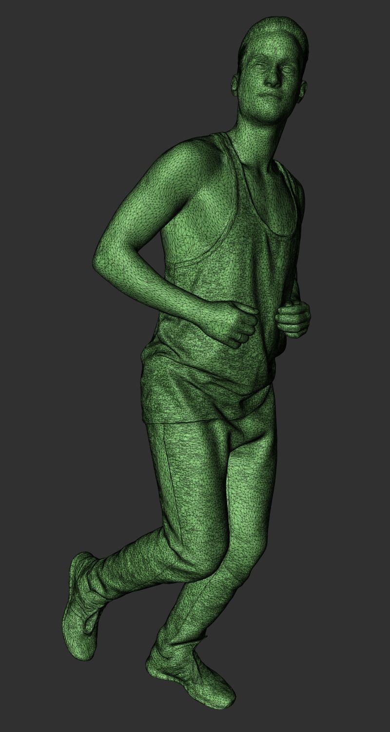 Running young man 388 Low-poly 3D model_7