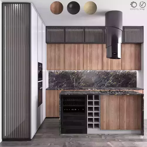 Kitchen Neoclassic 42 - 3 Color 3D model