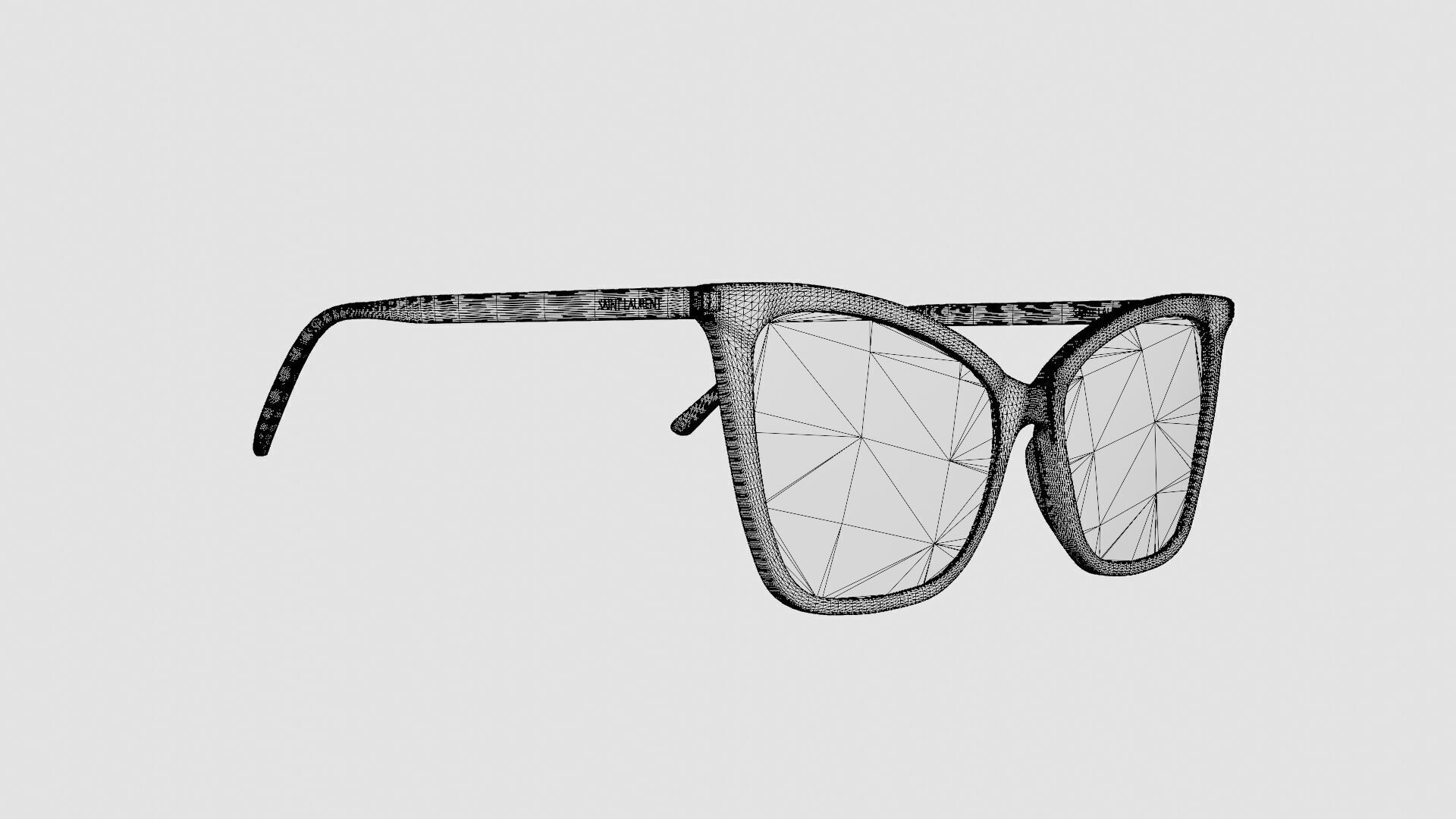 Saint Laurent - SL 386 006 Glasses Low-poly 3D model_7