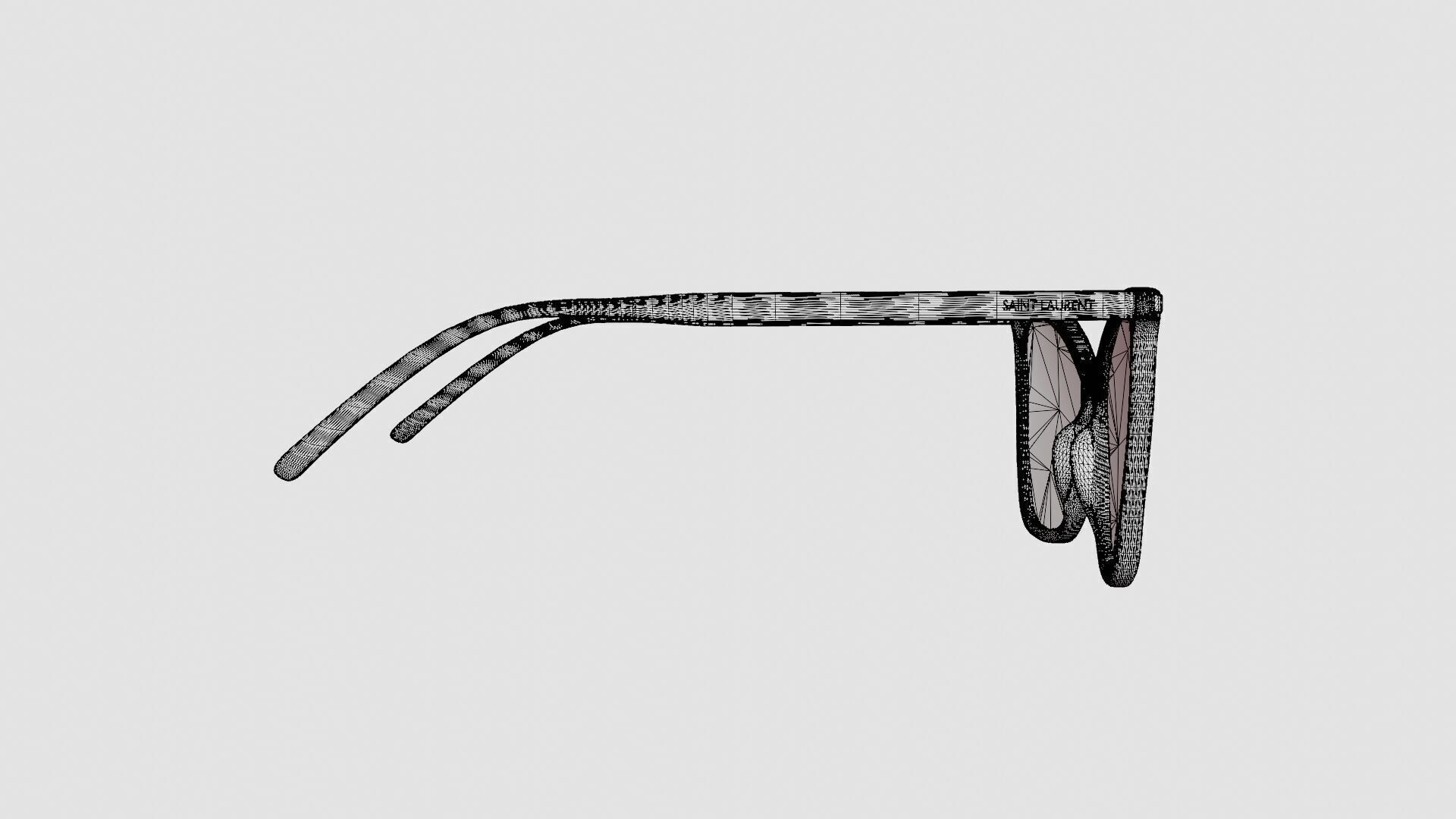 Saint Laurent - SL 386 006 Glasses Low-poly 3D model_8