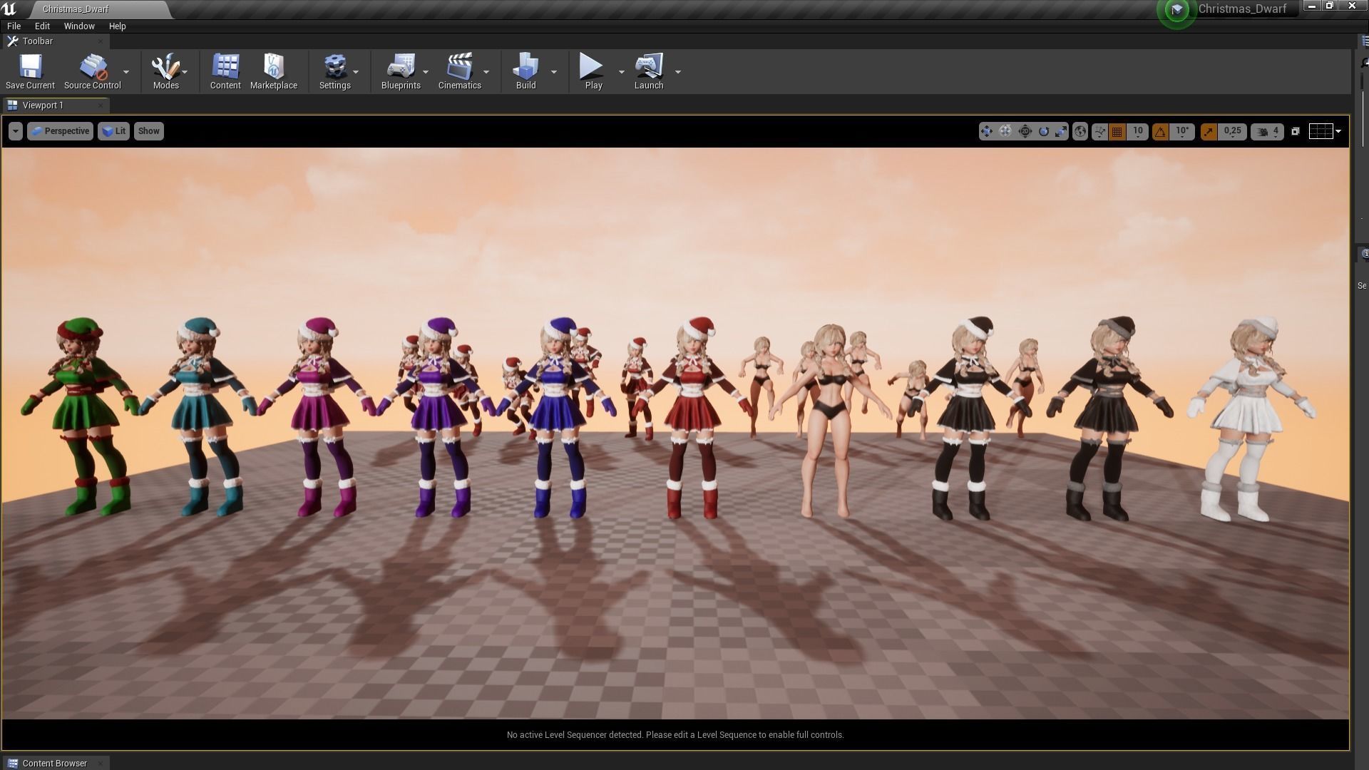 New Year Dwarf Girl Low-poly 3D model_19