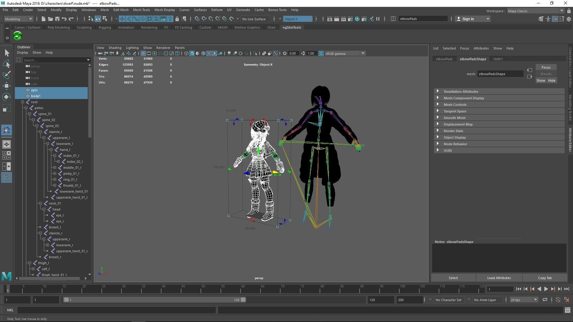 New Year Dwarf Girl Low-poly 3D model_18