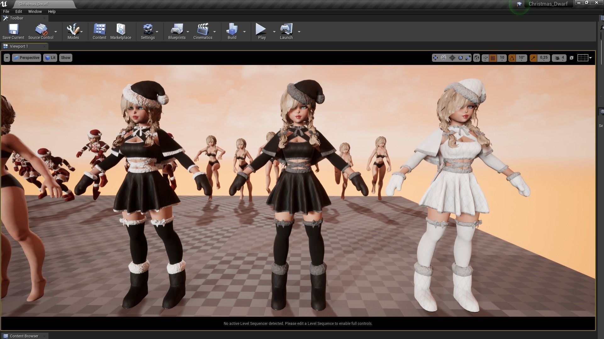 New Year Dwarf Girl Low-poly 3D model_22