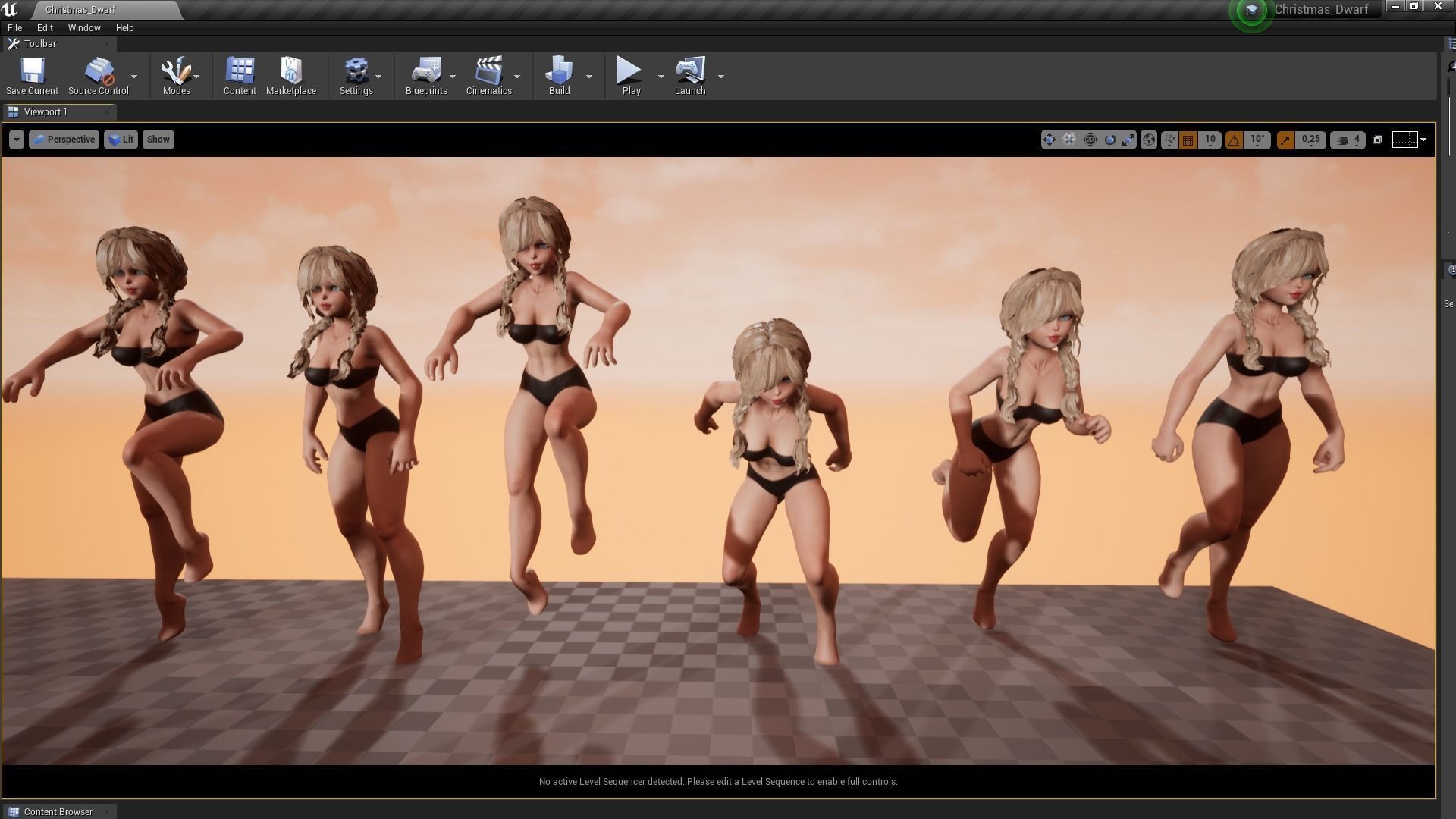 New Year Dwarf Girl Low-poly 3D model_23