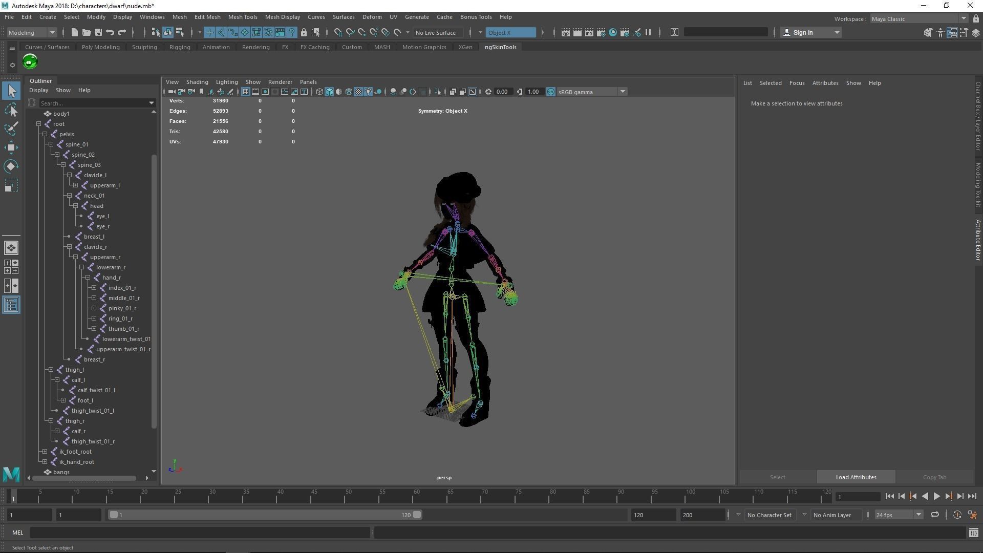 New Year Dwarf Girl Low-poly 3D model_17