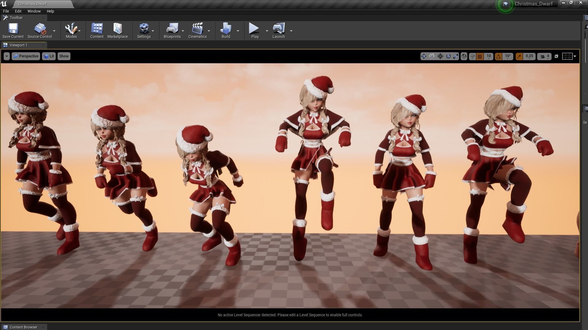 New Year Dwarf Girl Low-poly 3D model_24