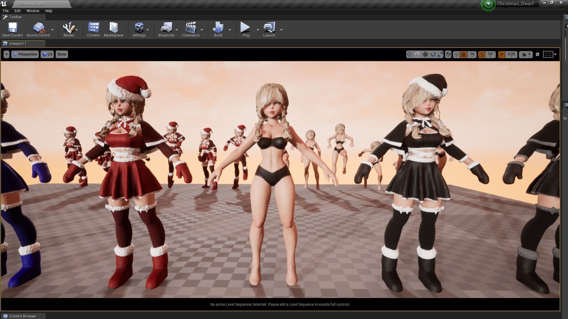 New Year Dwarf Girl Low-poly 3D model_21