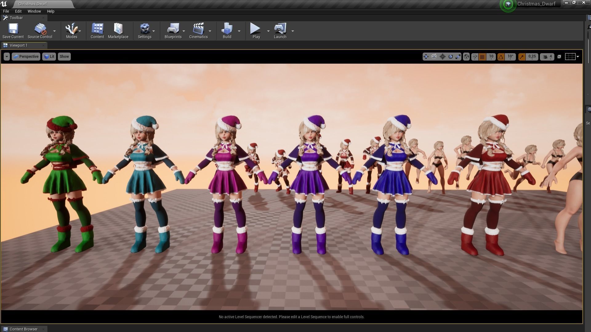 New Year Dwarf Girl Low-poly 3D model_20