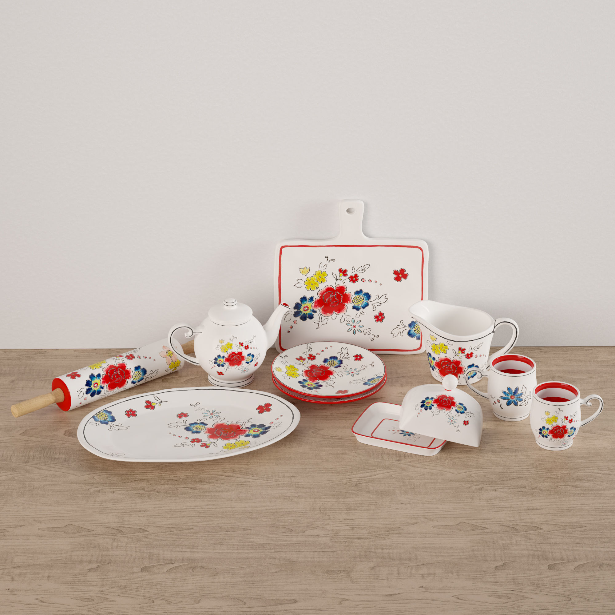 Flower Dishes Set