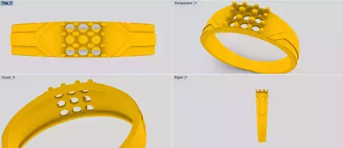 9 Stone Ring ---model1 3D print model