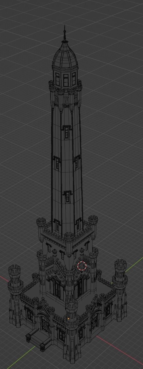 Chicago Water Tower Free 3D model_8
