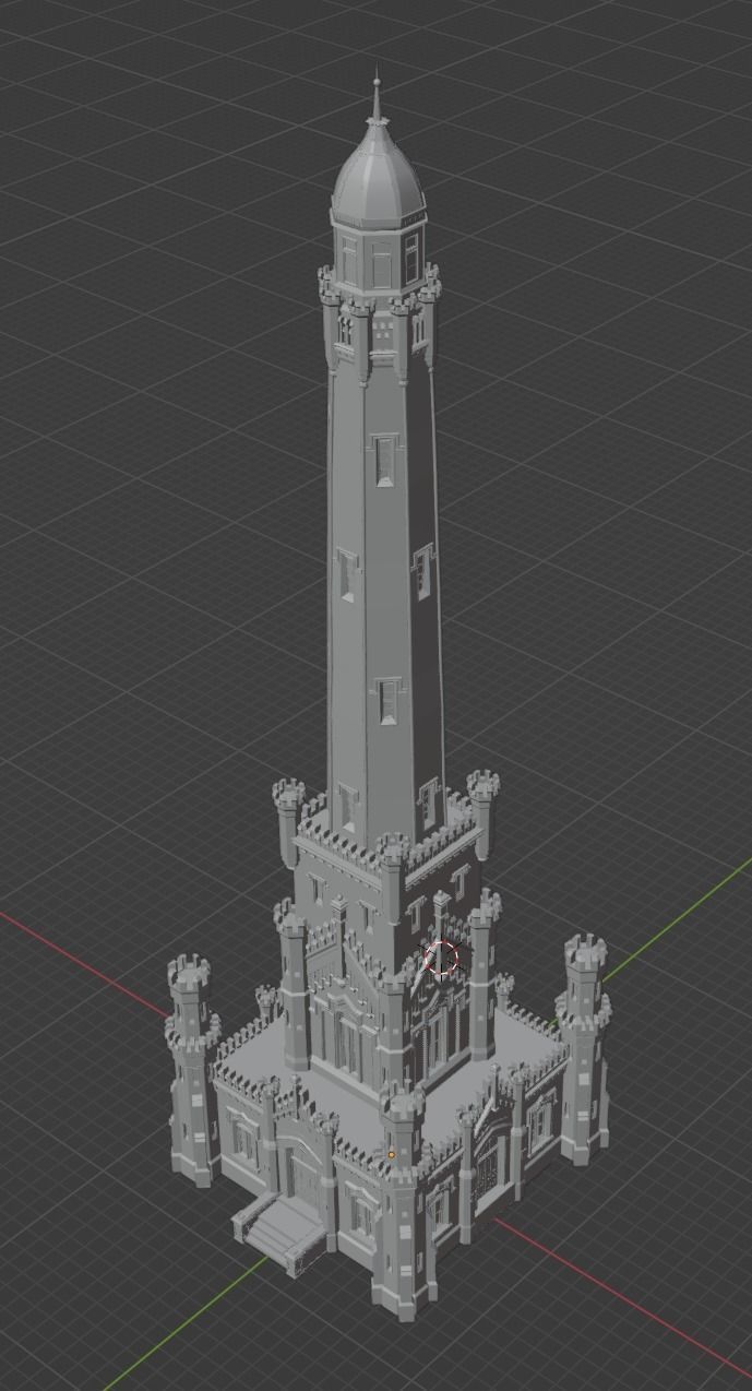 Chicago Water Tower Free 3D model_7