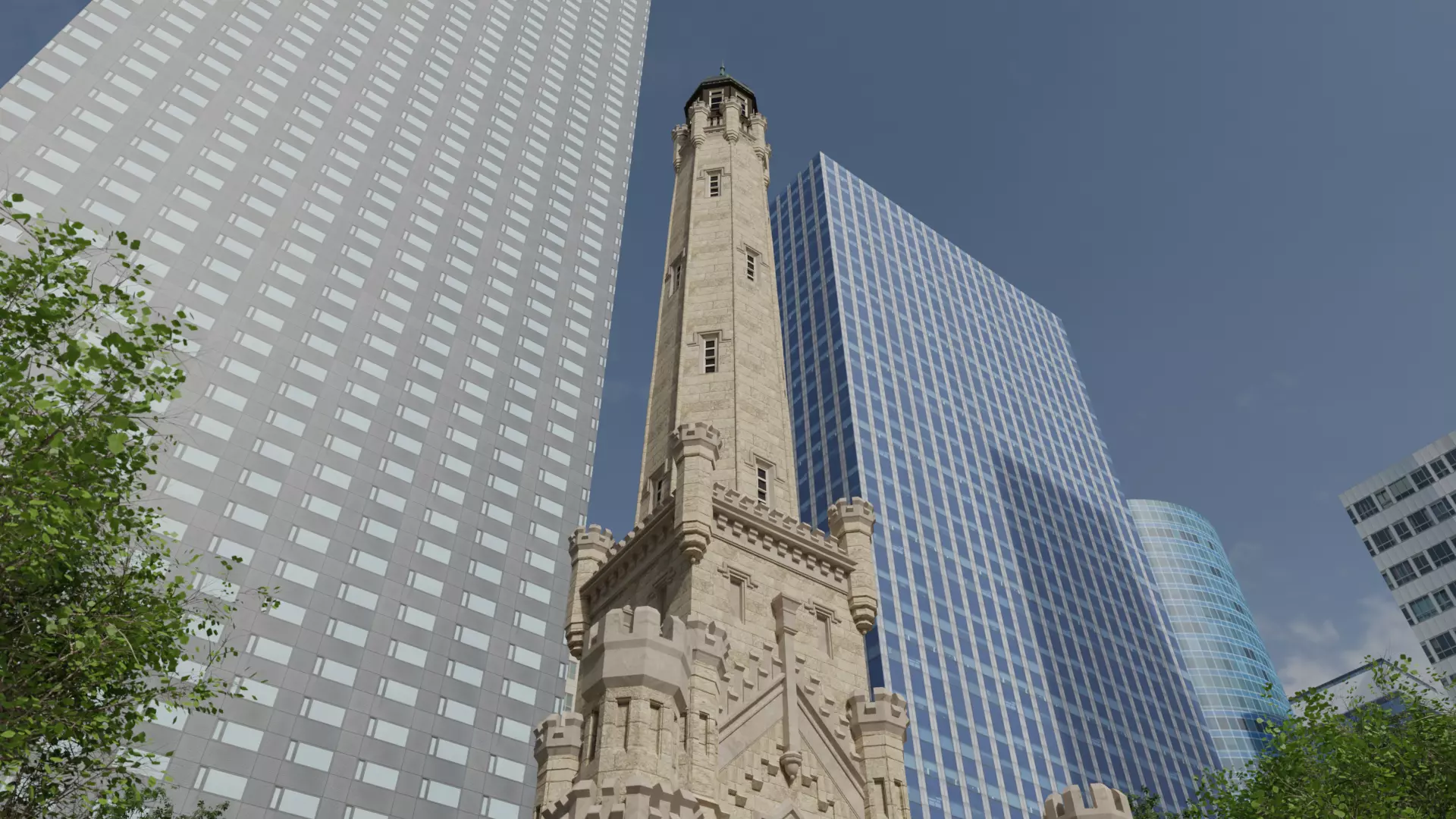 Chicago Water Tower Free 3D model_0