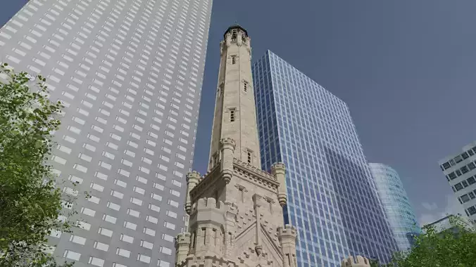 Chicago Water Tower Free 3D model