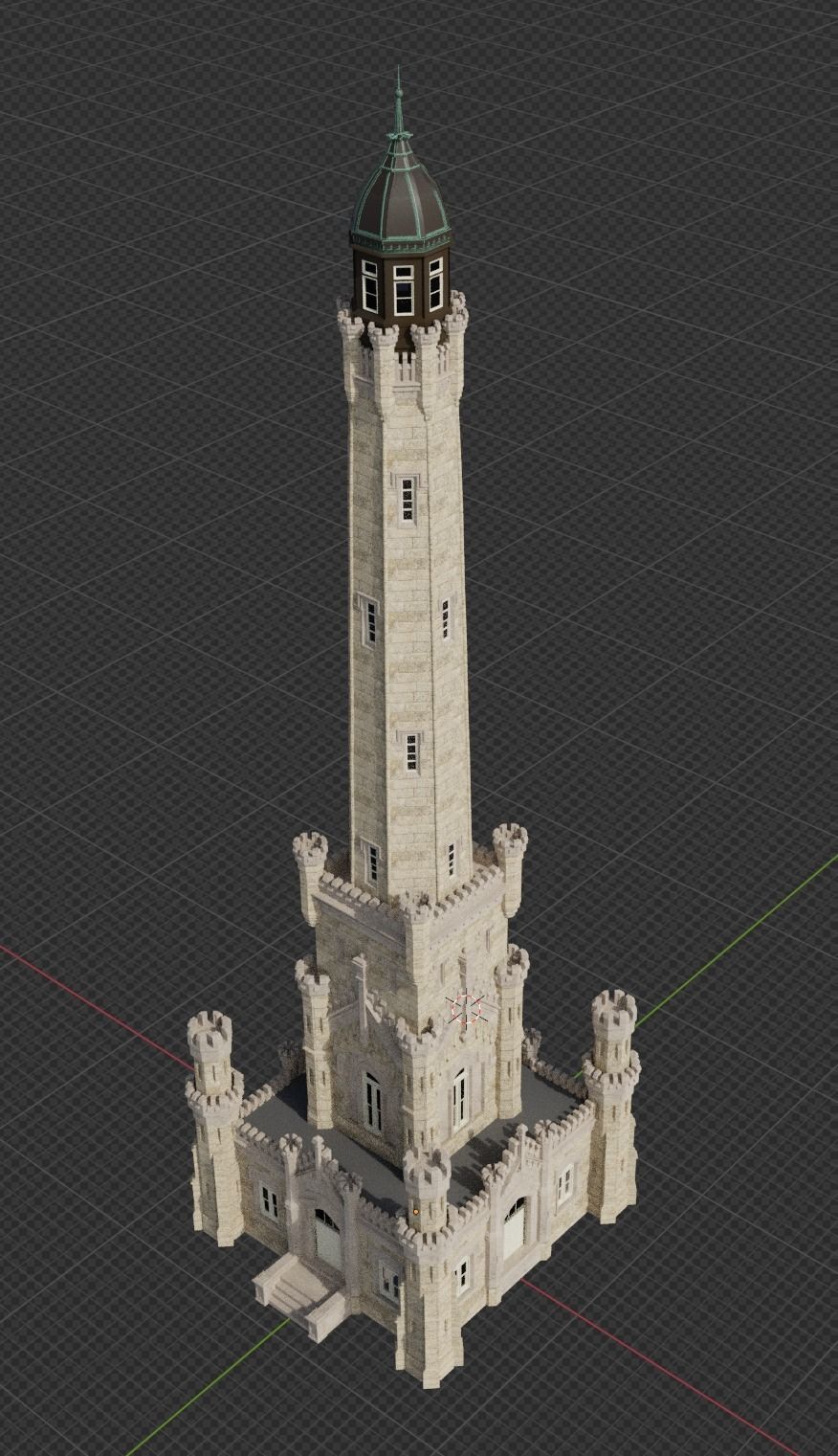 Chicago Water Tower Free 3D model_9