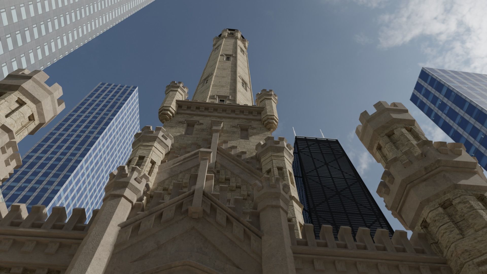 Chicago Water Tower Free 3D model_5
