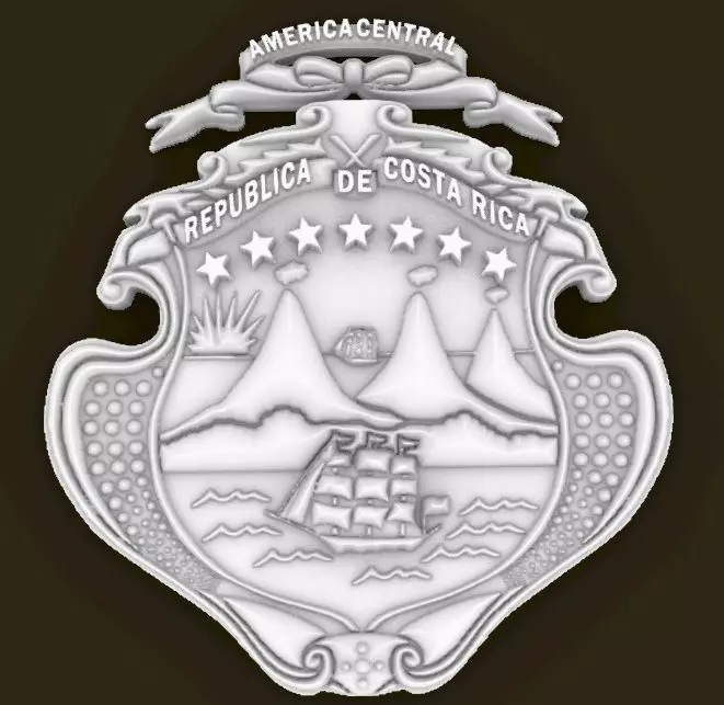 Escudo de Costa Rica Coat of Arms Costa Rica 3D print model