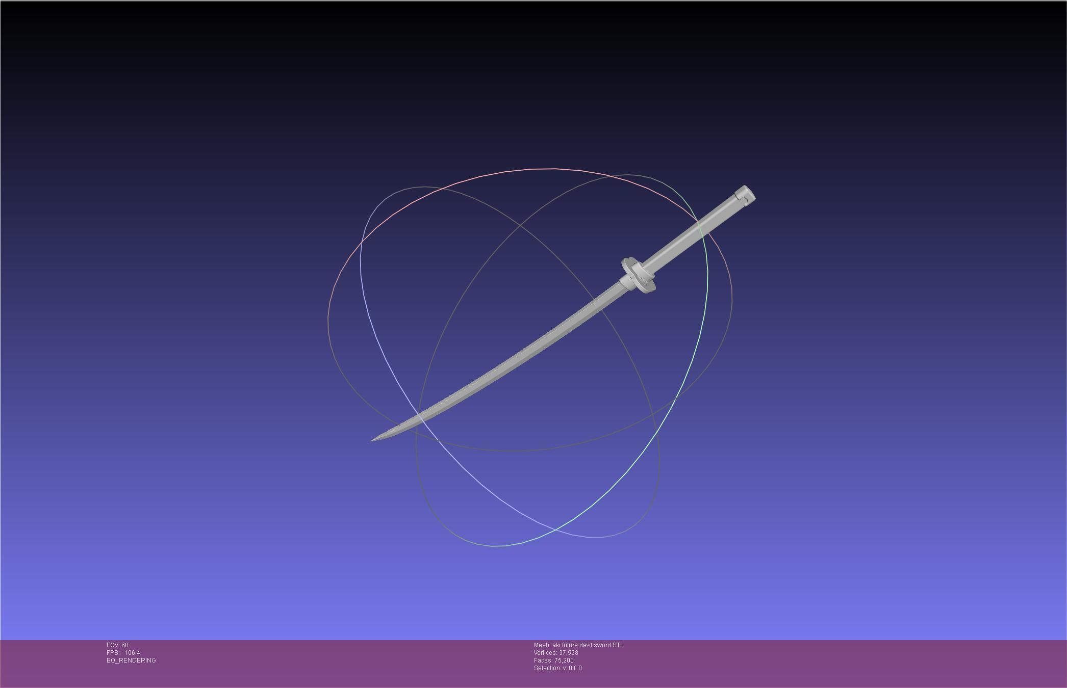 Chainsaw Man Aki Future Angel Sword 3D print model_17