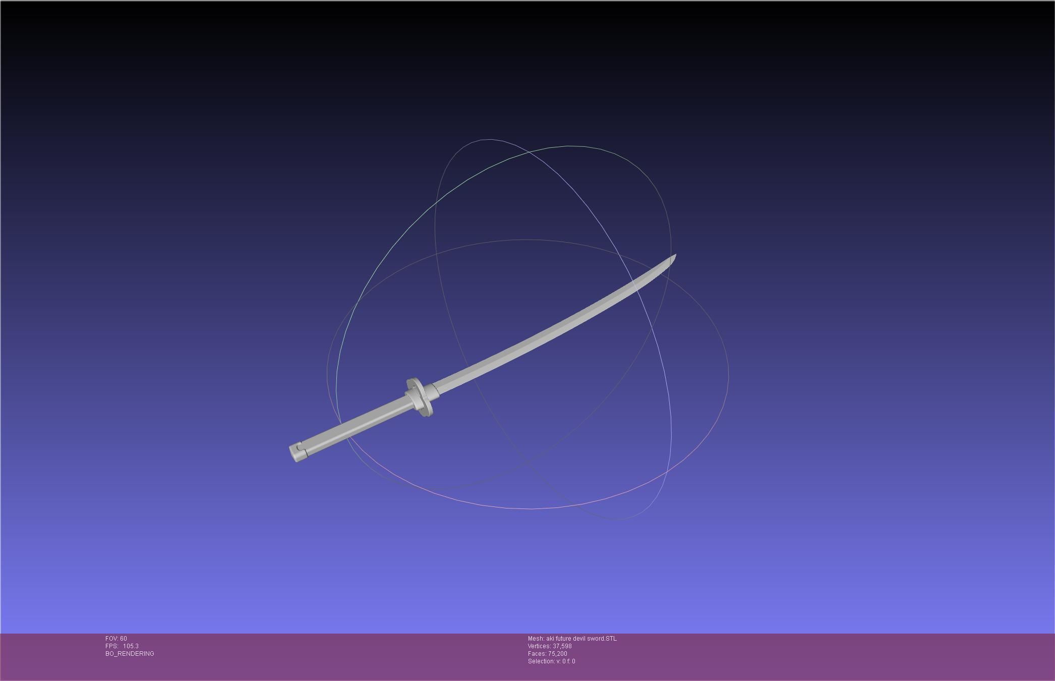 Chainsaw Man Aki Future Angel Sword 3D print model_7