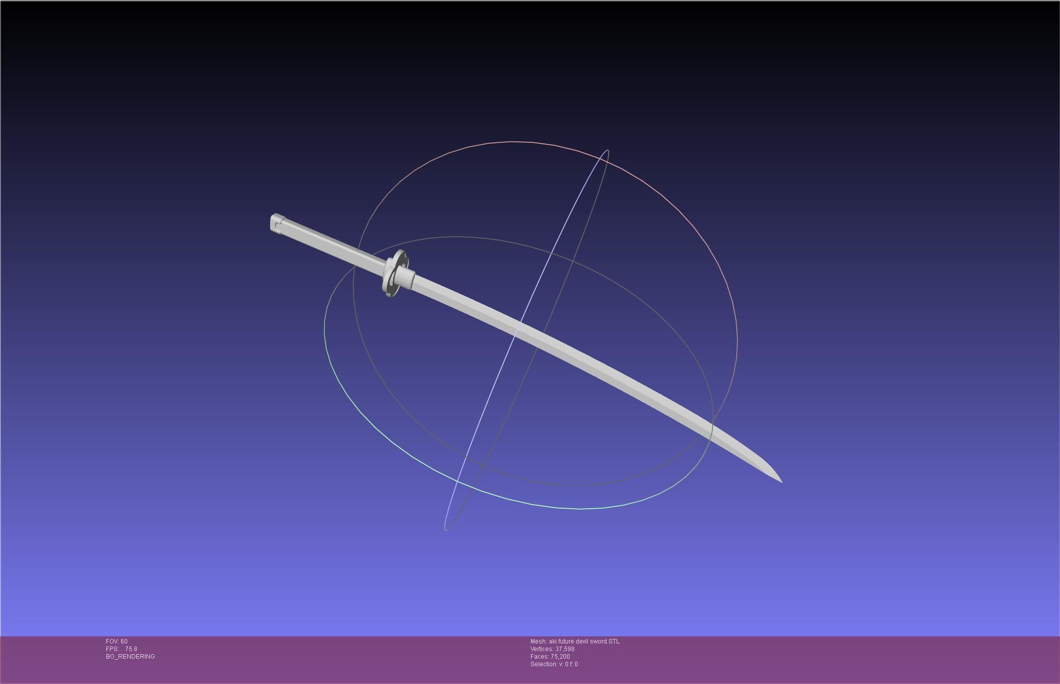 Chainsaw Man Aki Future Angel Sword 3D print model_4