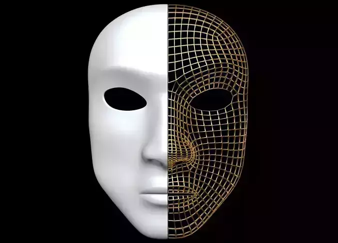 Mask Half Wired 3D model