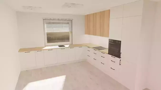 Kitchen wood and cream decor