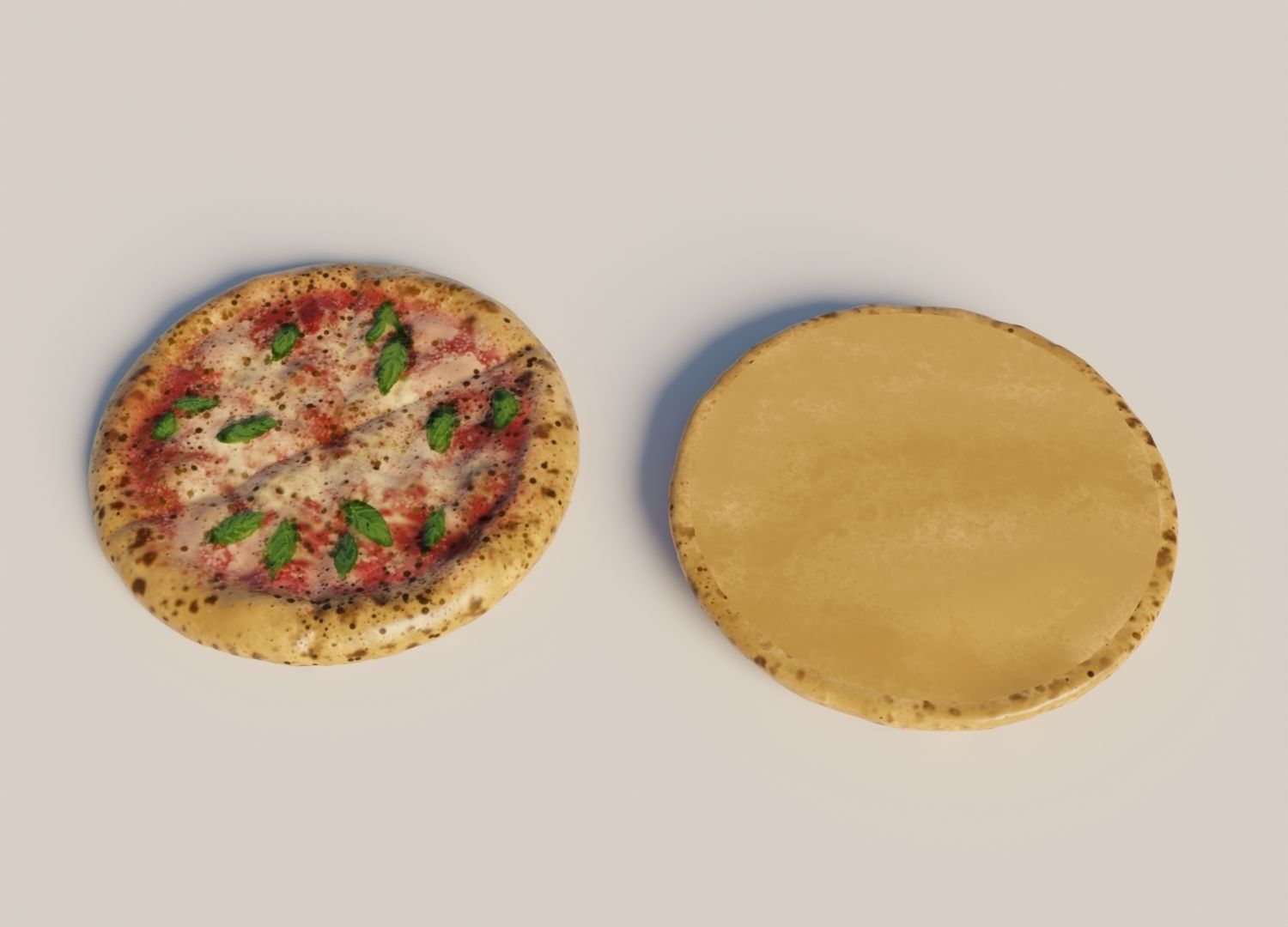 Pizza realistic with texture painting 3D model_2