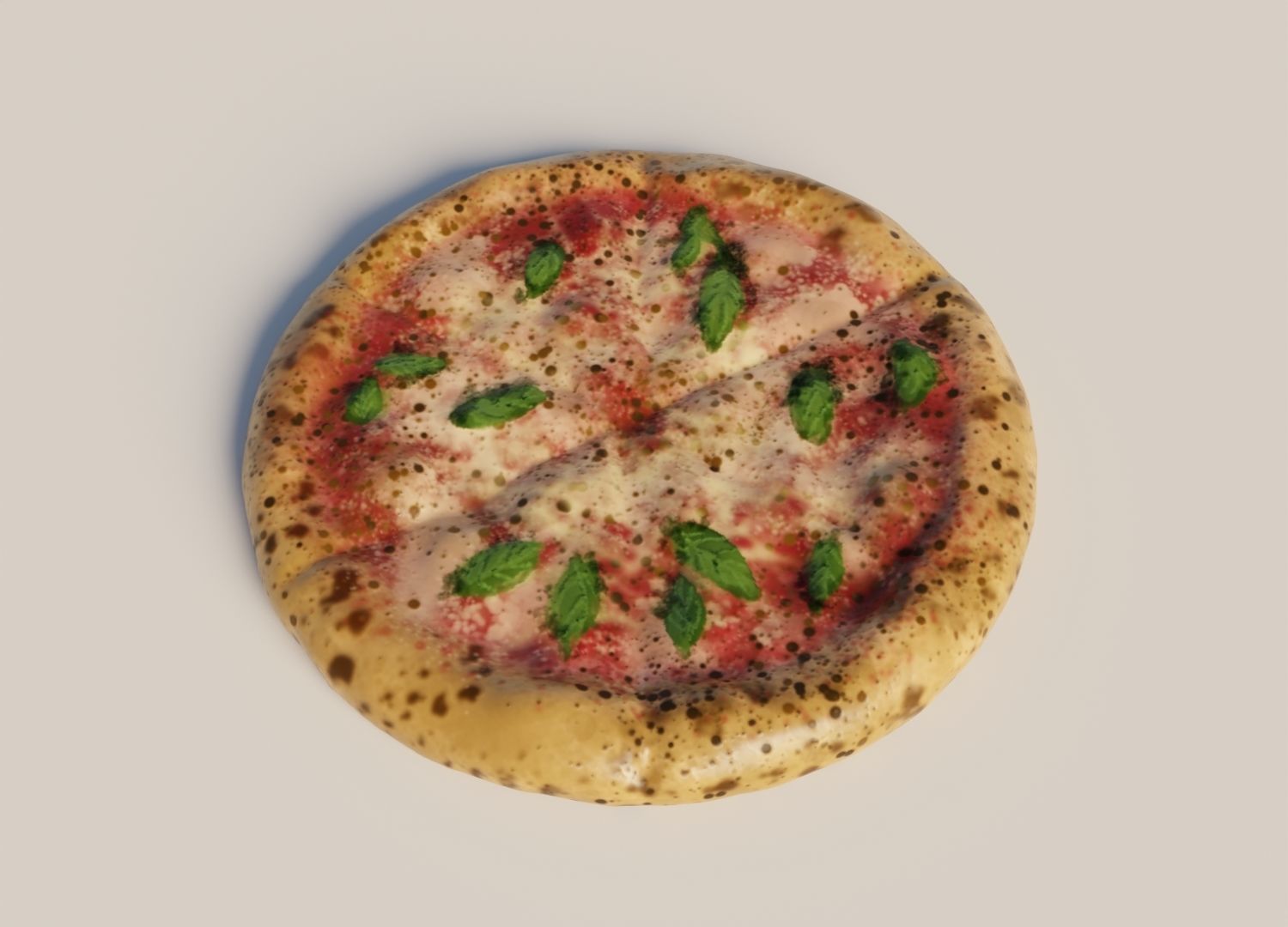 Pizza realistic with texture painting 3D model_1