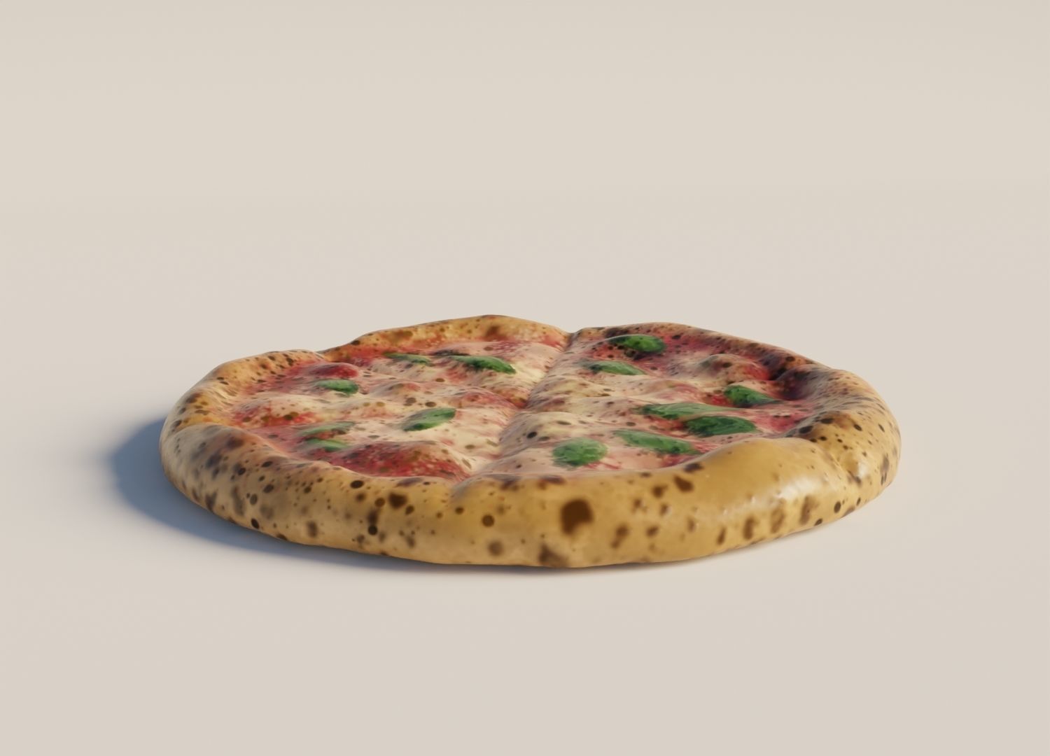 Pizza realistic with texture painting 3D model_3