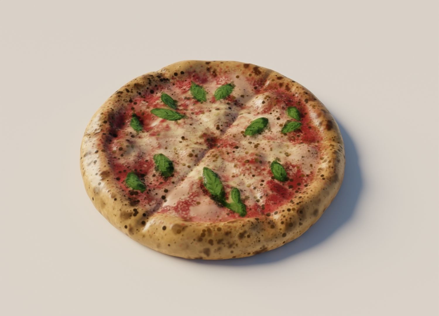 Pizza realistic with texture painting 3D model_4