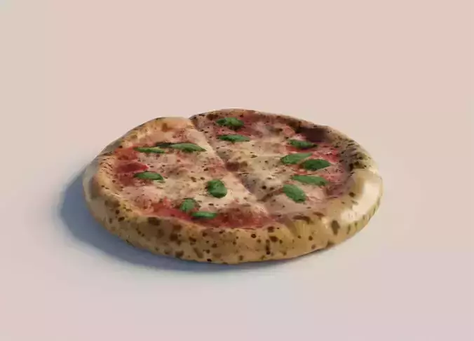 Pizza realistic with texture painting 3D model