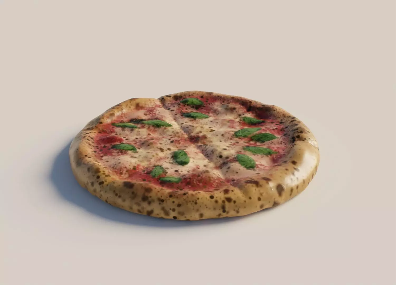 Pizza realistic with texture painting 3D model_0