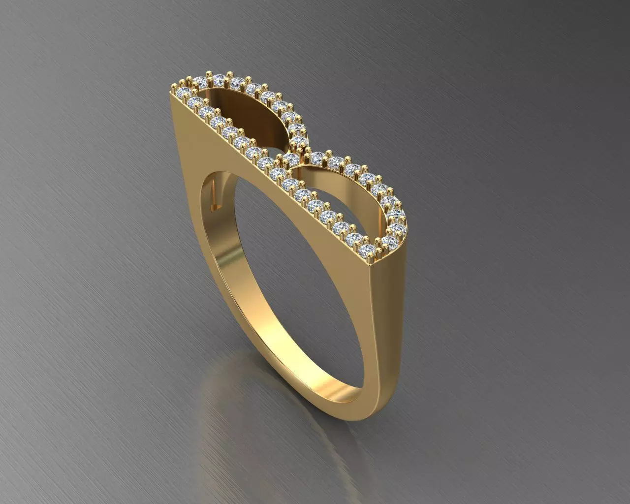 alphabet jewelry ring diamond letter B 3D print model