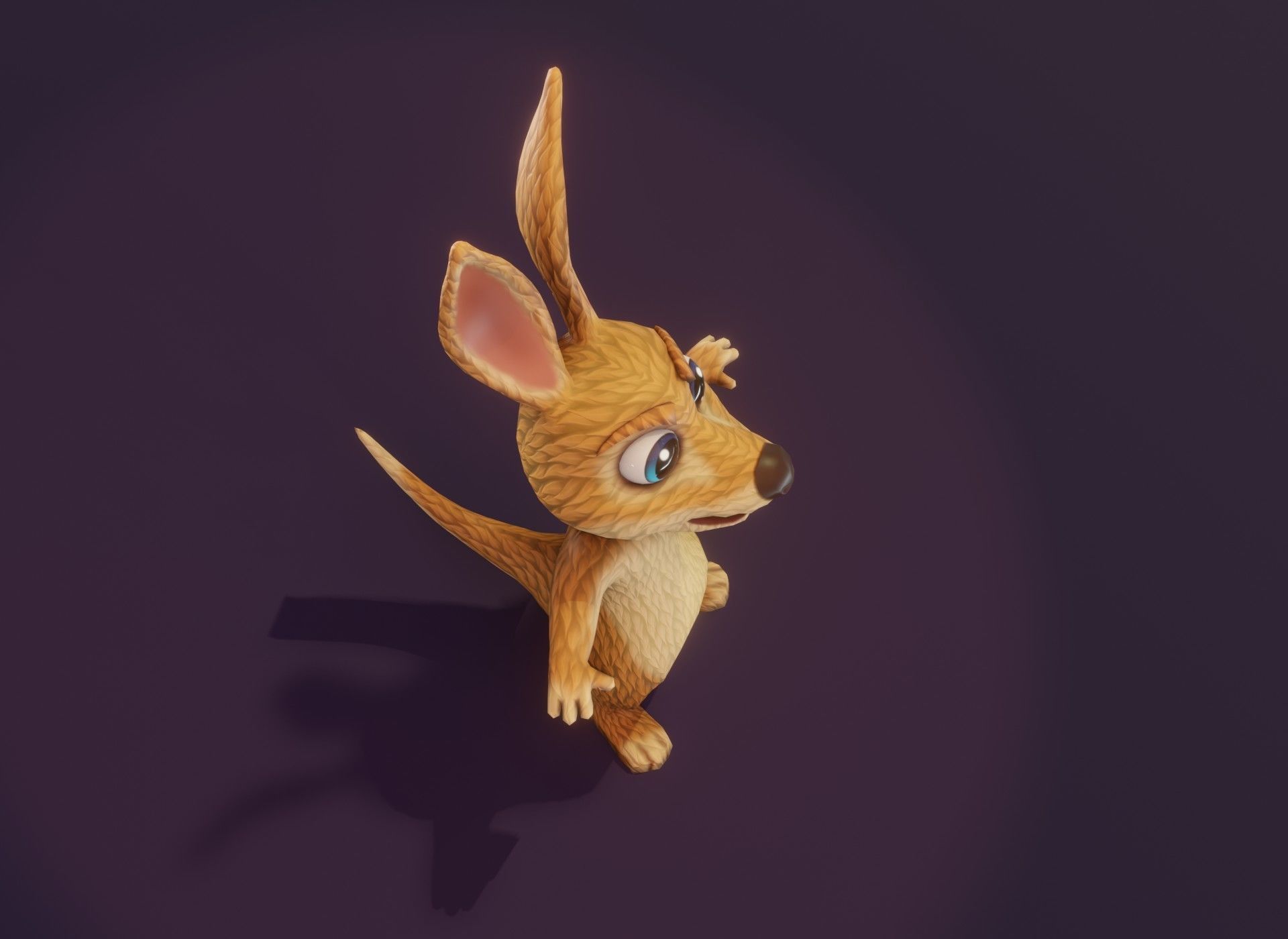 Cartoon Kangaroo Animated 3D Model Low-poly 3D model_3