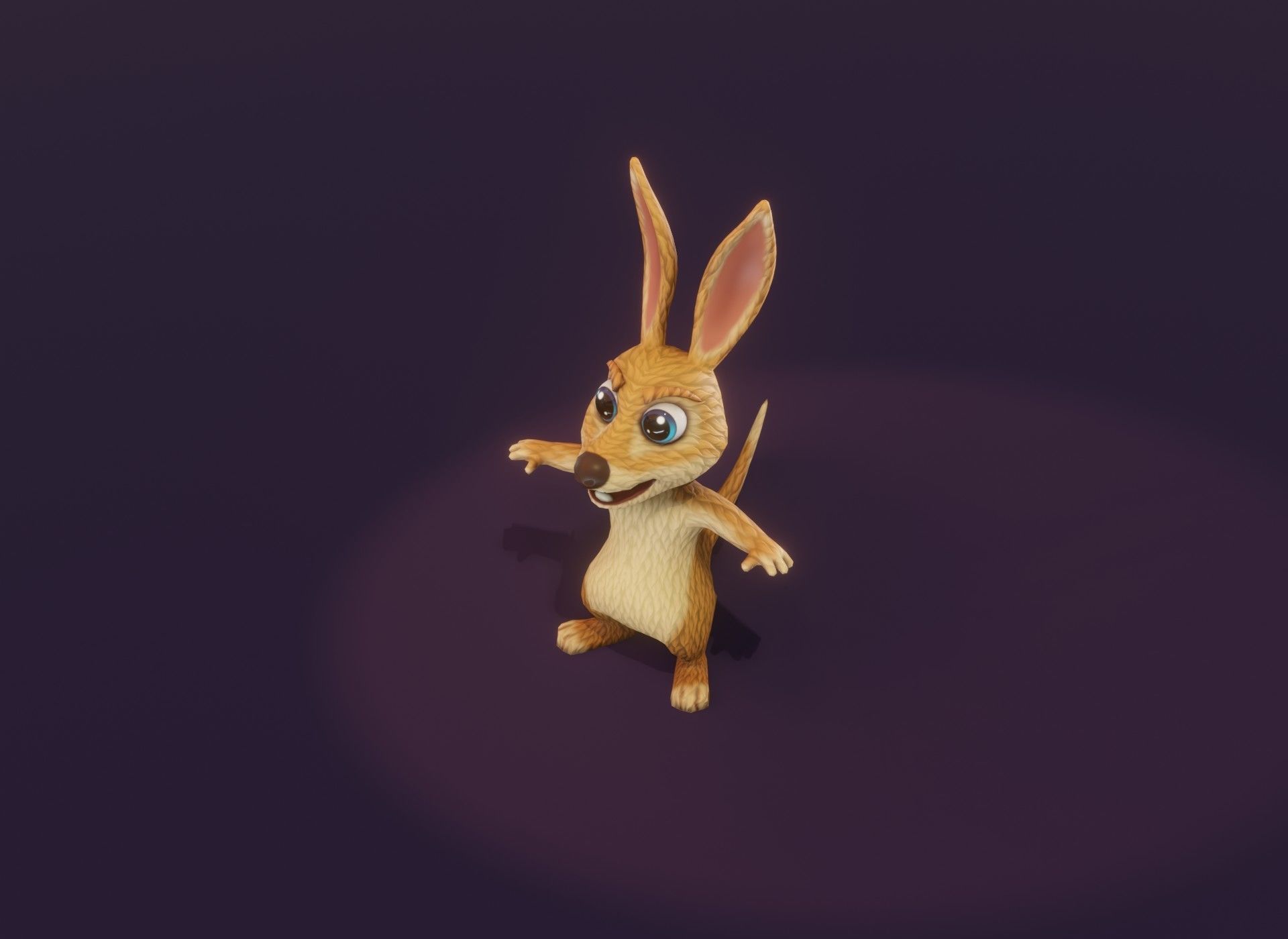 Cartoon Kangaroo Animated 3D Model Low-poly 3D model_5