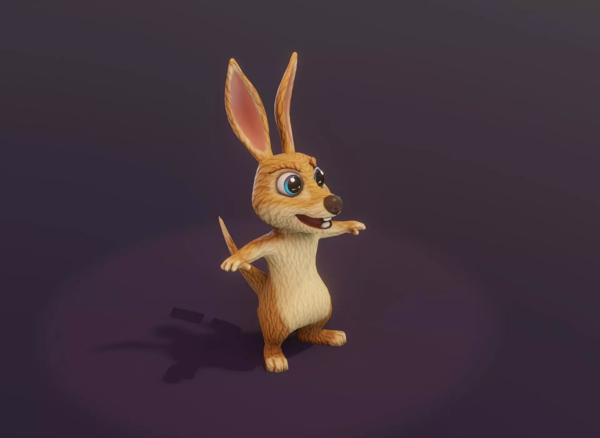 Cartoon Kangaroo Animated 3D Model Low-poly 3D model_0
