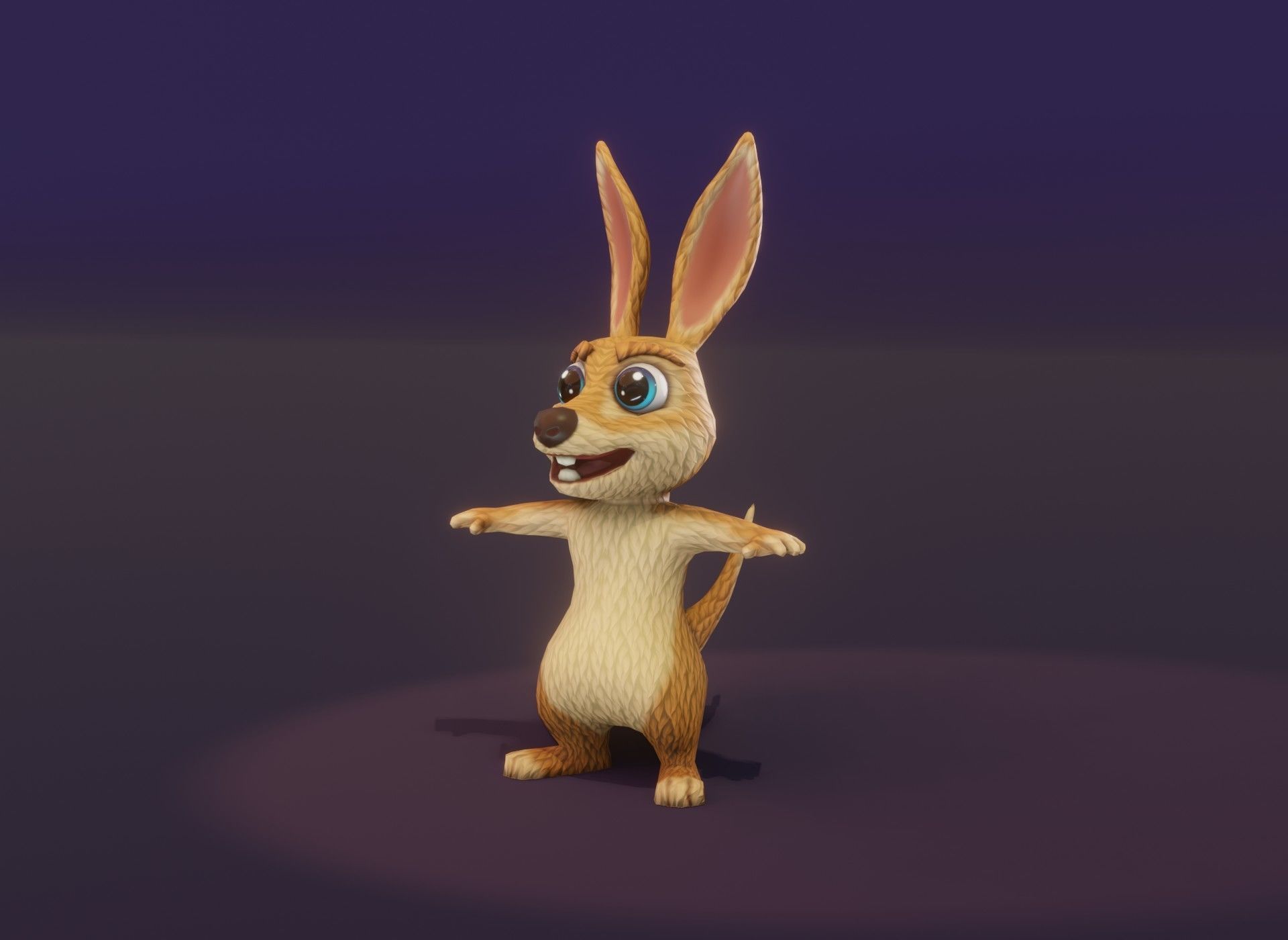 Cartoon Kangaroo Animated 3D Model Low-poly 3D model_7