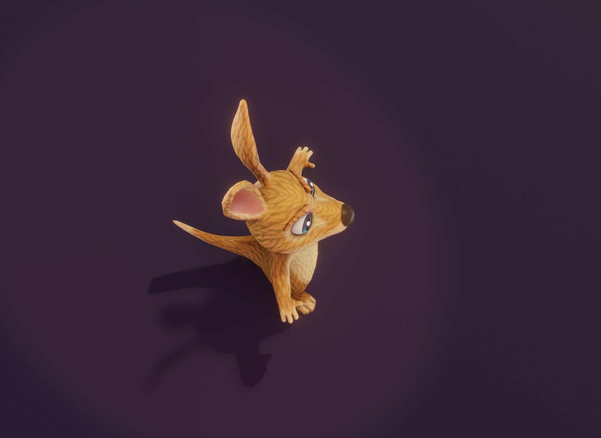 Cartoon Kangaroo Animated 3D Model Low-poly 3D model_9