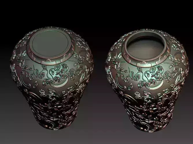 flower and leaf pattern vase