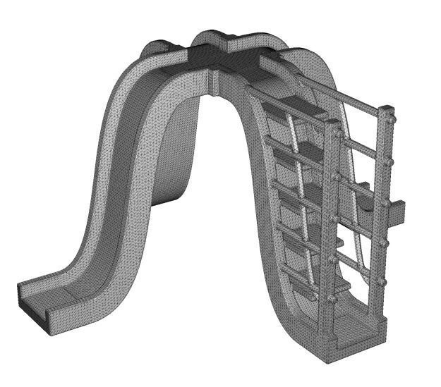 Wooden Outdoor Kids Equipment 3D model_4