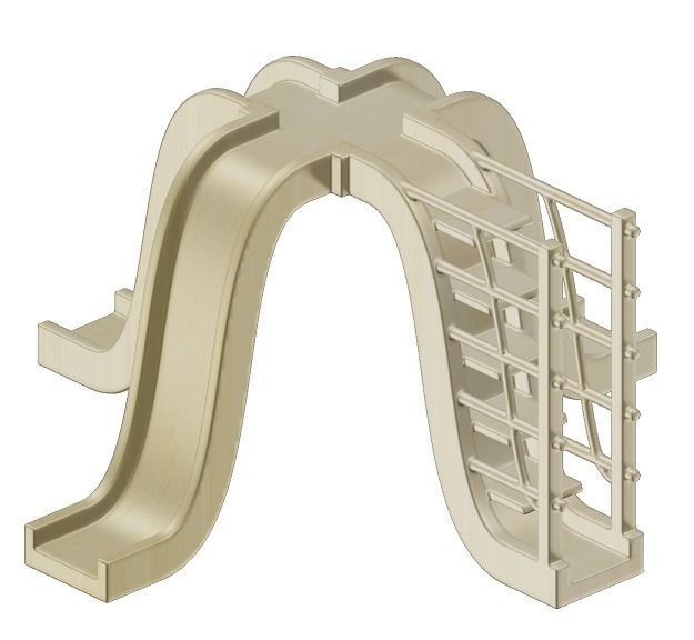 Wooden Outdoor Kids Equipment 3D model_2